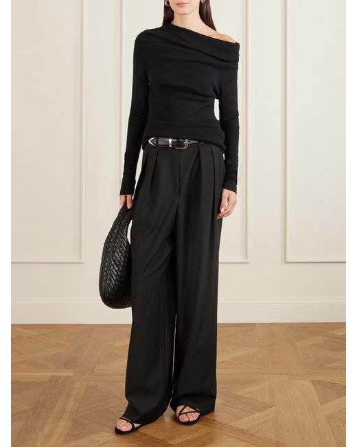 Lisa Yang Black Agie Ribbed Cotton And Cashmere-Blend Sweater