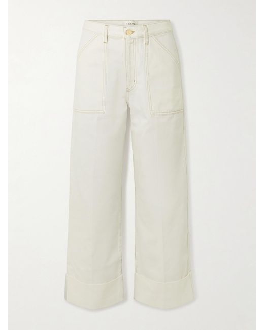 FRAME White The Utility Hoch Sitzende Jeans Mit Geradem Bein