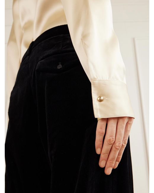 Khaite Natural Ivy Satin Shirt