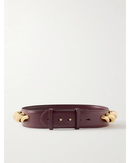Alaïa Brown Embellished Leather Waist Belt