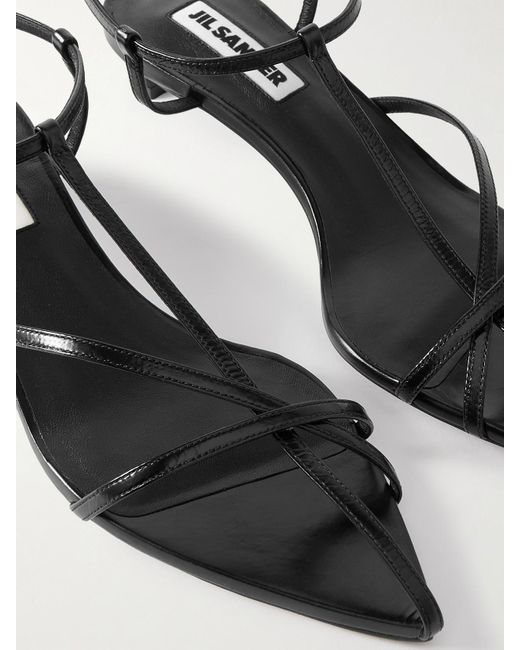 Jil Sander Black Leather Sandals