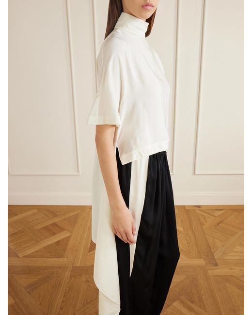 Alaïa White Asymmetric Cady Blouse