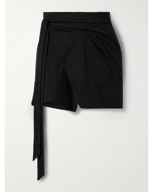 Mini-Jupe Portefeuille Asymétrique En Jersey De Coton À Drapés Berenice Isabel Marant en coloris Black