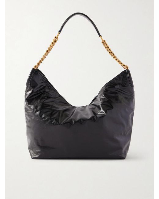 Saint Laurent Black Hortense Leather Shoulder Bag
