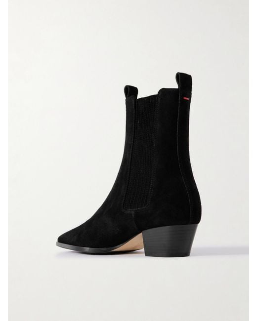 Aeyde Black Agata Suede Ankle Boots