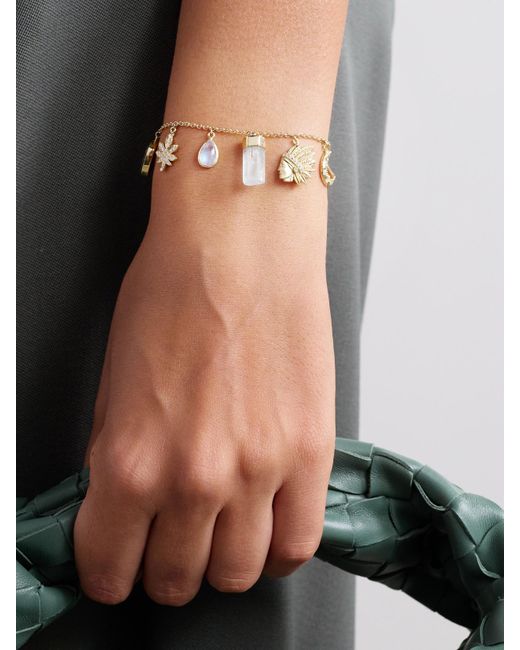 Jacquie Aiche Natural Wild Child Armband Aus 14 Karat Mit Emaille Und Mehreren Steinen
