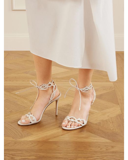 Gianvito Rossi Natural 95 Laser-Cut Leather Sandals