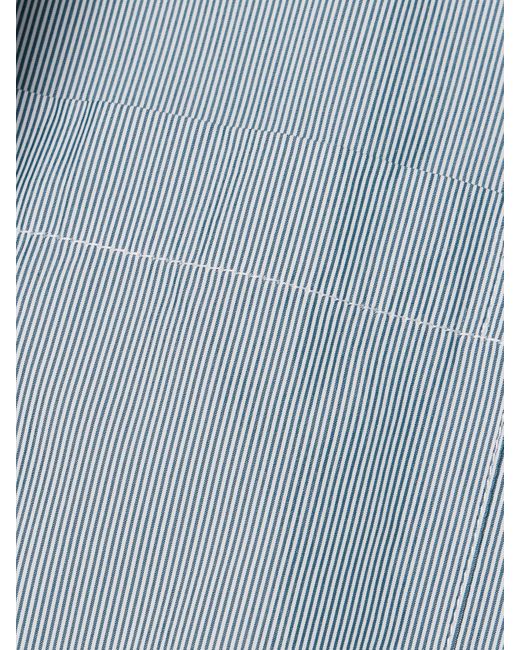 Twp Gray New Earl Asymmetric Striped Cotton-Poplin Shirt