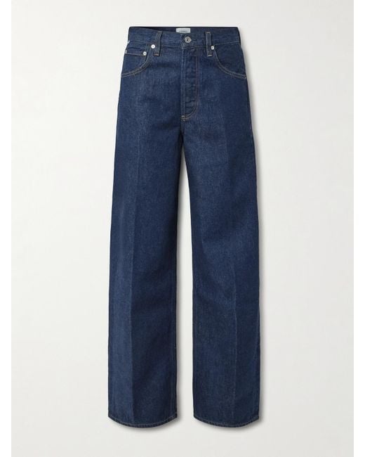 Citizens of Humanity Blue Ayla Baggy Mid-Rise Wide-Leg Jeans