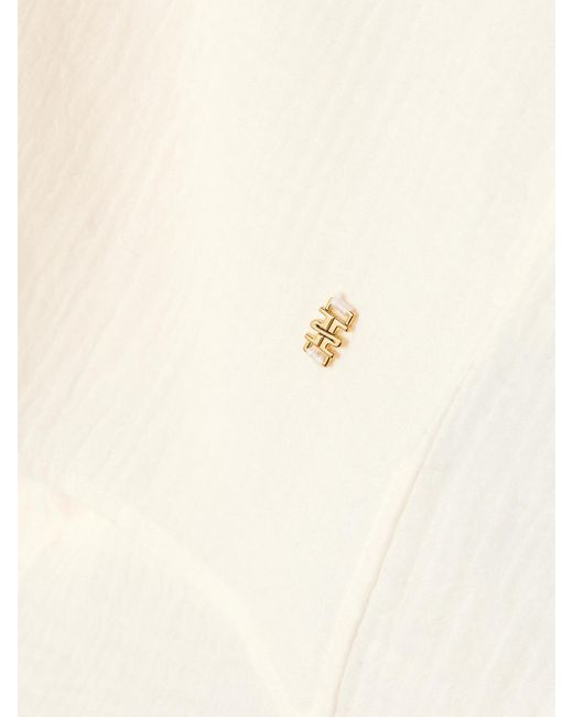 ÉTERNE Natural Constance Embellished Cotton-Gauze Shirt