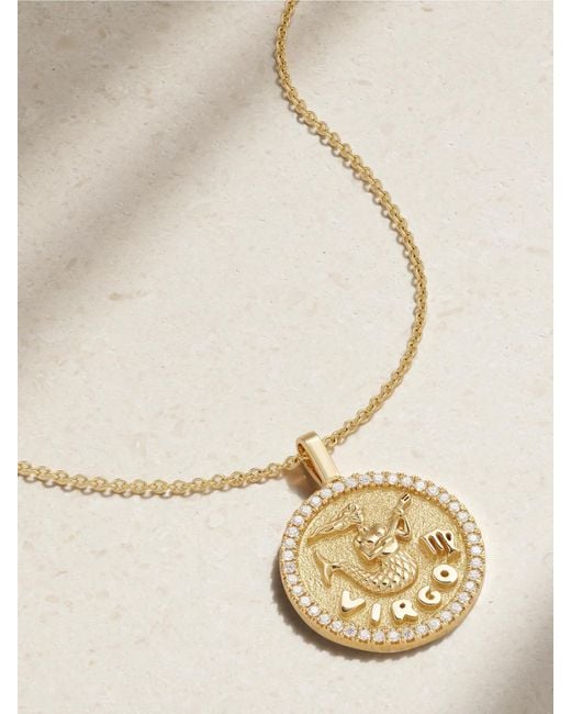 Anita Ko Metallic Zodiac Large 18-Karat Diamond Necklace