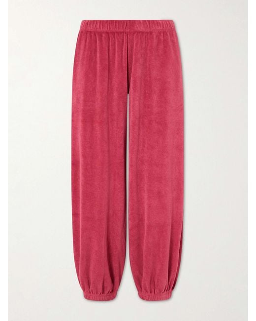 Suzie Kondi Pink Paxos Cotton-Blend Terry Track Pants