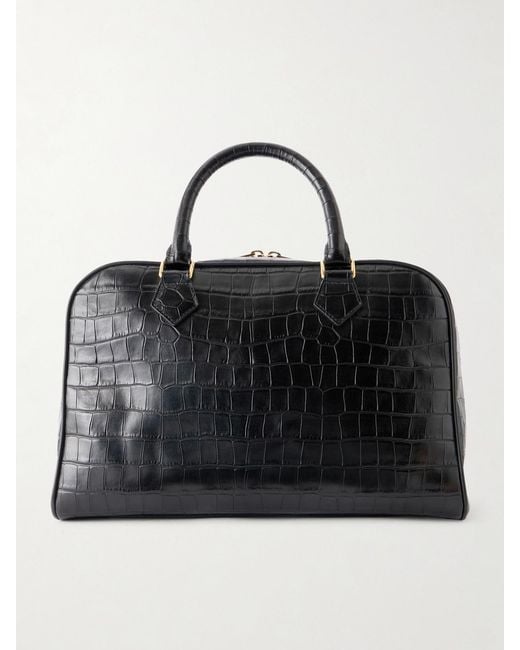 Nili Lotan Black Jaclyn Croc-Effect Leather Tote