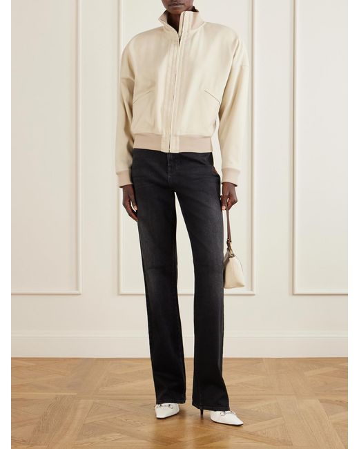 Gucci Black Low-Rise Webbing-Trimmed Straight-Leg Jeans
