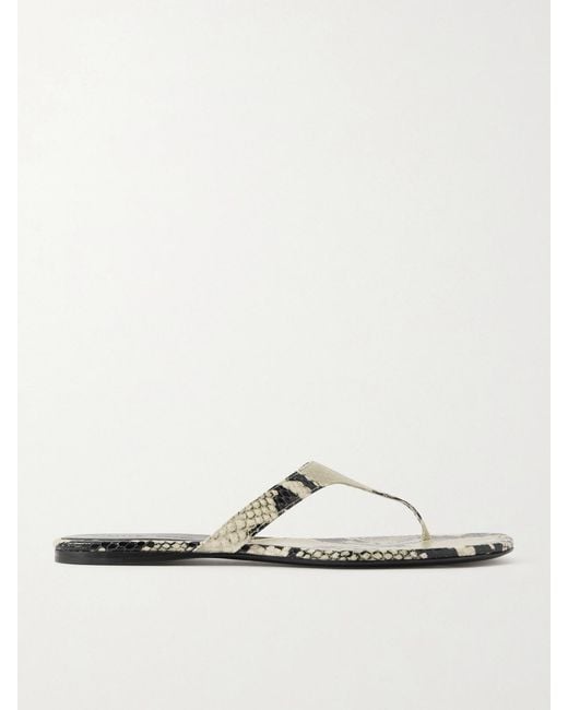 Khaite White Archer Snake-Effect Leather Sandals