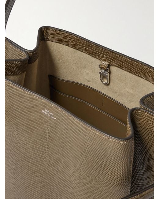 Totême  Natural Tote Aus Leder Mit Eidechseneffekt