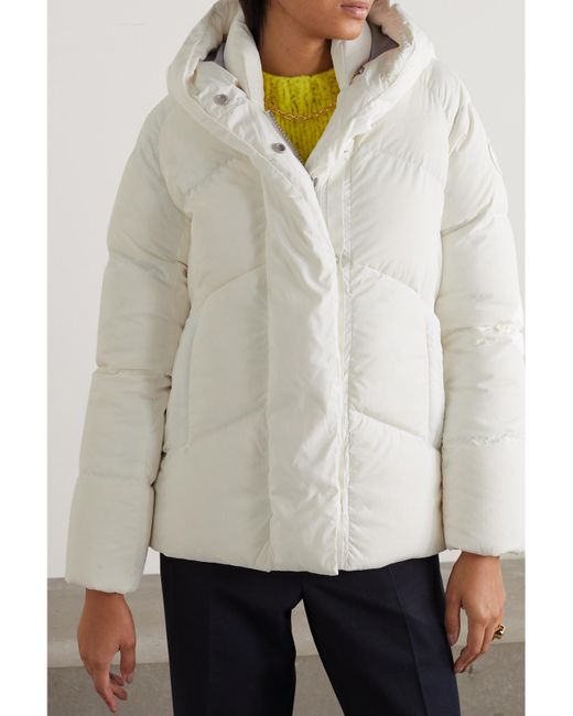Canada Goose White Marlow Hooded Quilted Ventera Down Jacket