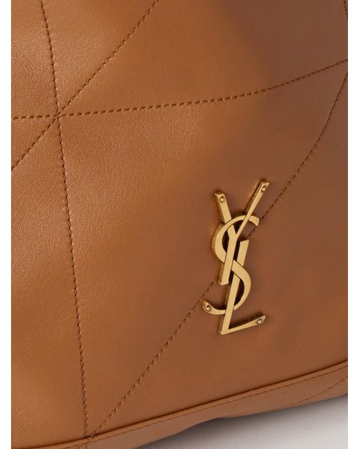 Saint Laurent Brown Jamie Schultertasche Aus Gestepptem Leder Mit Verzierung