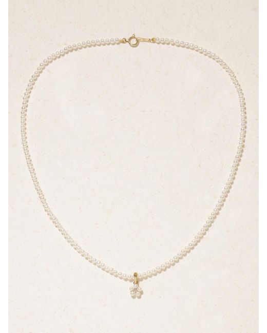 Mizuki Natural Kette Mit Perlen, Diamant Und Details Aus 14 Karat