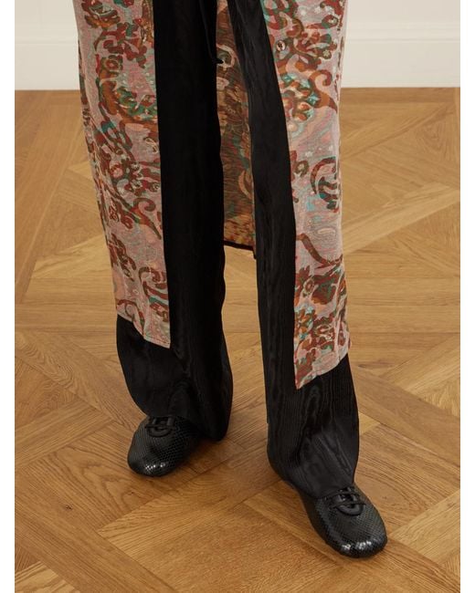Dries Van Noten Black Snake-Effect Leather Sneakers