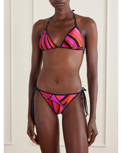 Emilio Pucci Pink Striped Bikini Briefs