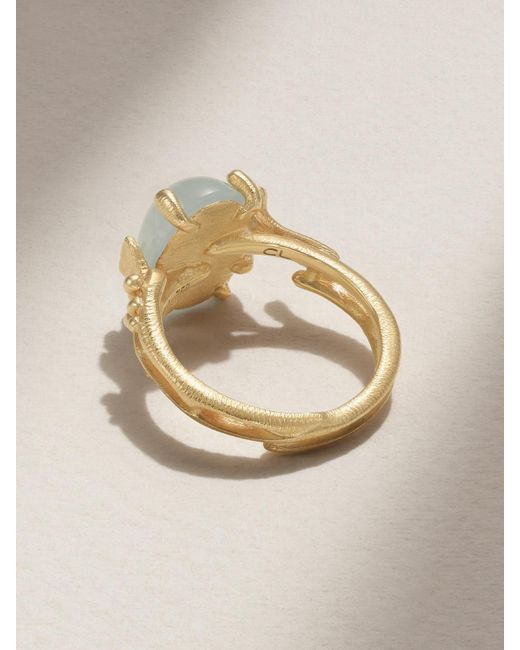 Ole Lynggaard Copenhagen Metallic Boho 18-Karat, Aquamarine And Diamond Ring