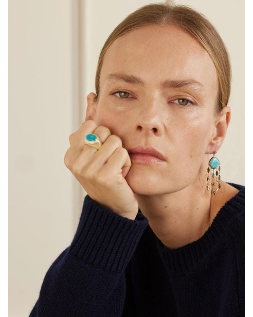 Jacquie Aiche Blue 14-Karat, And Diamond Ring