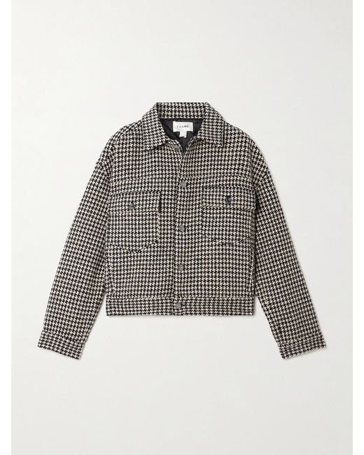 FRAME Gray Jacke Aus Tweed Mit Hahnentrittmuster