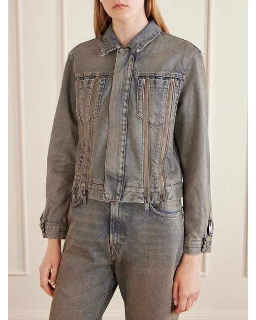 Haikure Gray Medea Ziggy Zip-Detailed Denim Jacket