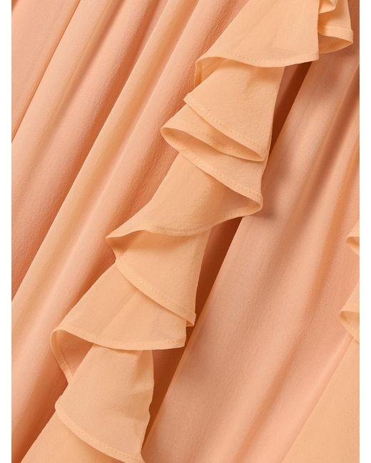 Ulla Johnson Natural Florella Ruffled Silk-Chiffon Gown