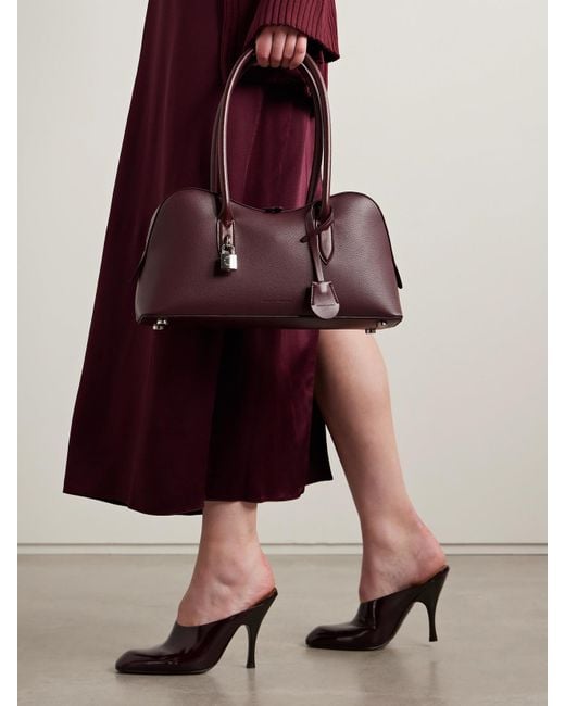 Stella McCartney Purple Ryder Logo-Embossed Embellished Textured Vegan Tote