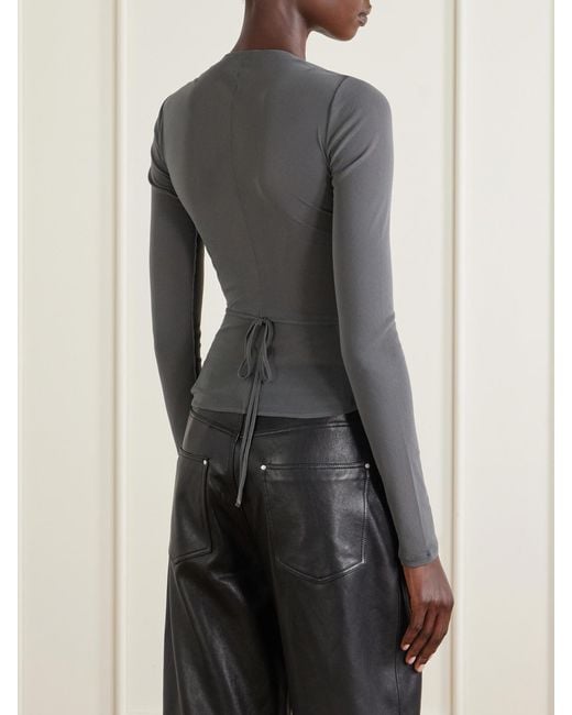 Lemaire Gray Ballerina Layered Mesh Top