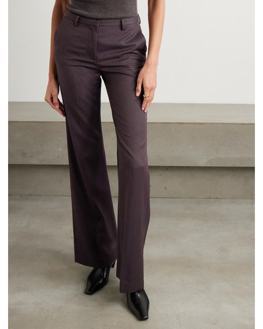 Frankie Shop Purple Lyra Twill Flared Pants
