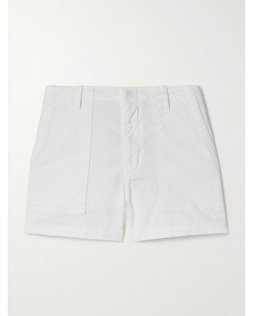 Nili Lotan White Shorts Aus Einer Baumwollmischung Mit Falten