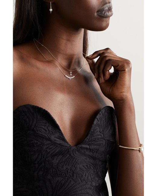 Mizuki Natural 14-Karat, Pearl And Diamond Necklace