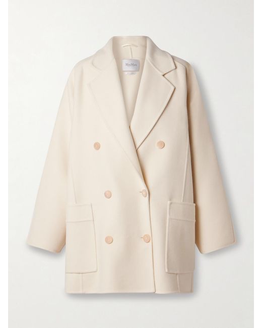 Max Mara Natural Orma Double-Breasted Wool And Cashmere-Blend Felt Coat