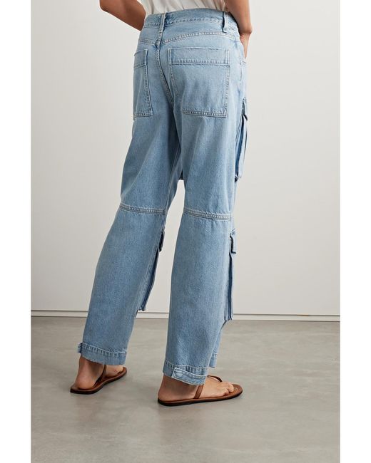 Agolde Blue Net Sustain Tex High-Rise Wide-Leg Organic Jeans