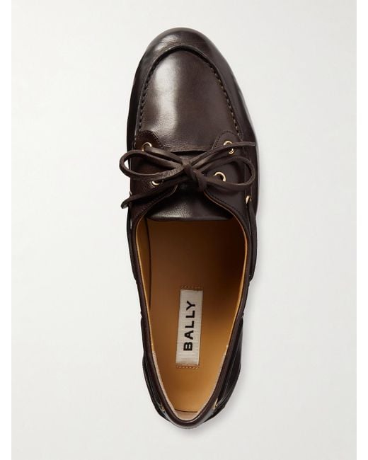 Bally Brown Pathy Leather Boat Shoes