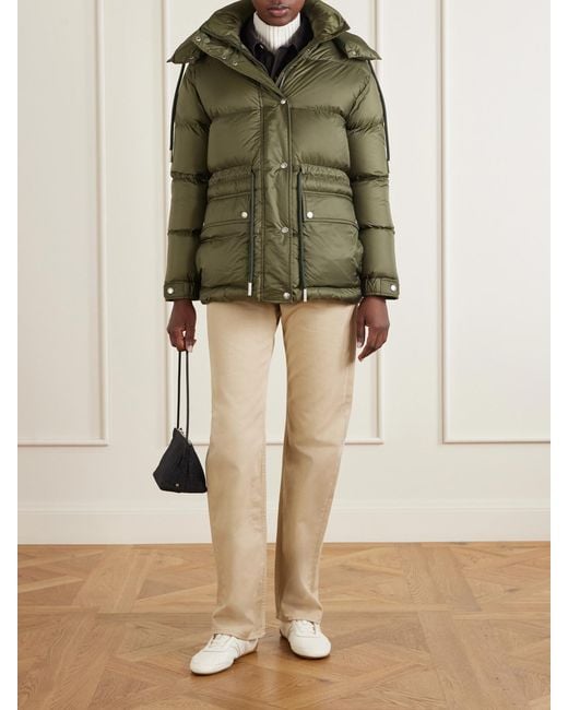 Moncler Green Sesie Hooded Quilted Shell Down Jacket