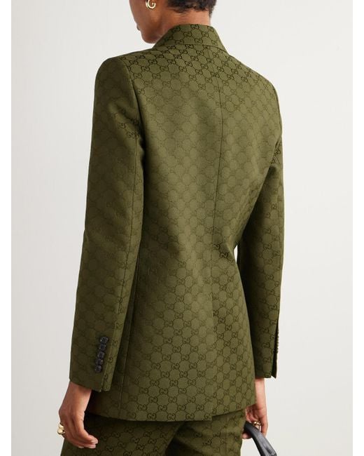 Gucci Green Blazer Aus Gg Canvas, Grösse