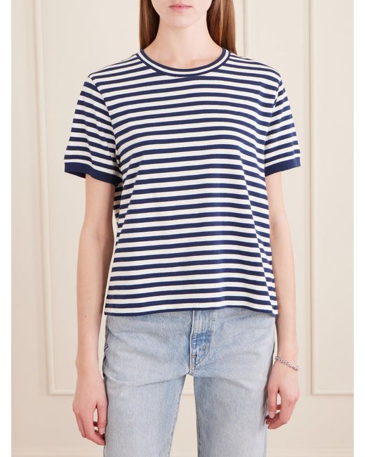 Suzie Kondi Blue Symi Striped Cotton-Jersey T-Shirt
