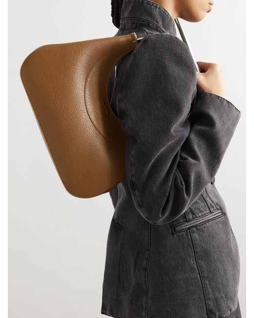 Alexander McQueen Brown T-Bar Tote Aus Strukturiertem Leder Mit Verzierung