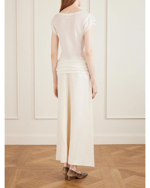 Khaite Natural Angel Cotton And Cashmere-Blend T-Shirt