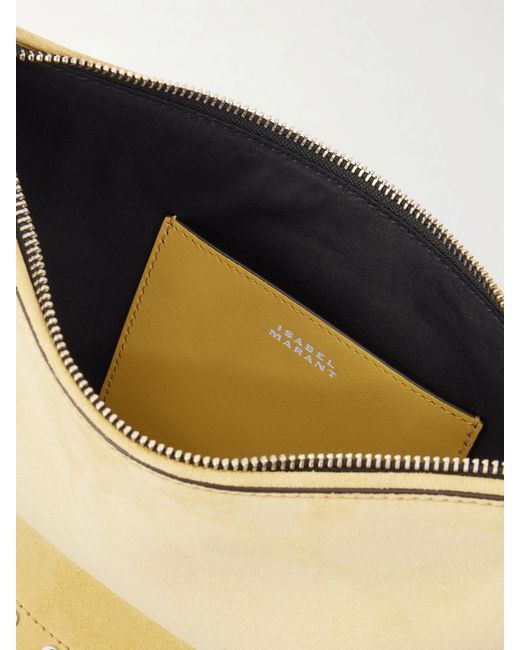 Isabel Marant Natural Oskan Studded Suede Shoulder Bag