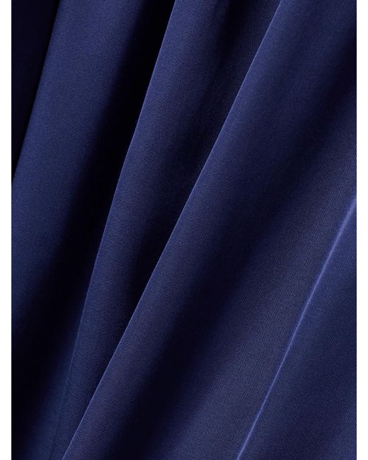Diane von Furstenberg Blue Gianna Satin Wide-Leg Pants