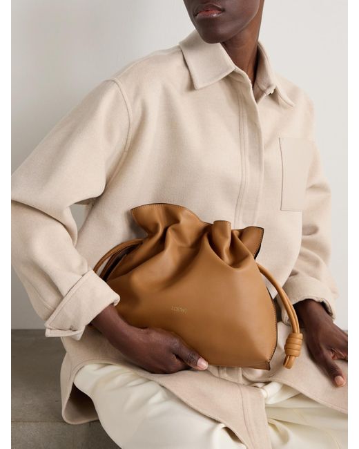 Loewe Brown Flamenco Leather Clutch