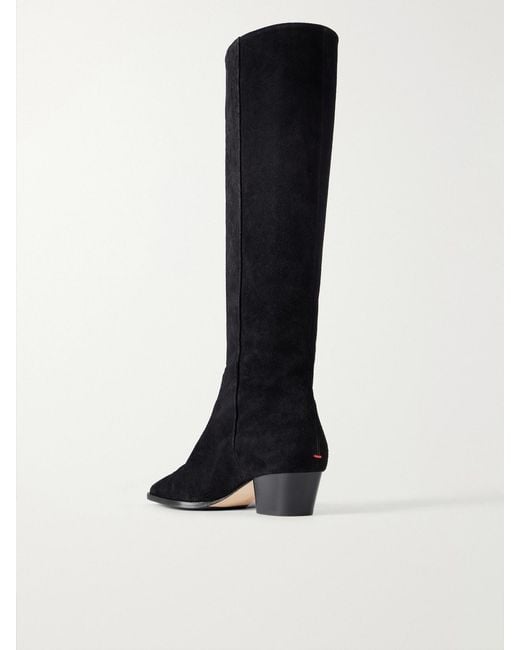 Aeyde Black Medea 40 Suede Knee Boots