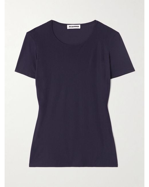 Jil Sander Blue Stretch-Jersey T-Shirt