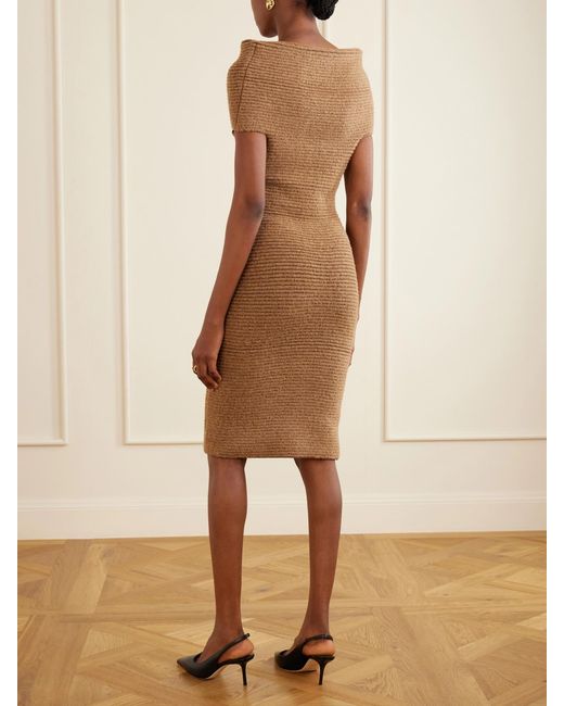 Magda Butrym Natural Knitted Jersey Midi Dress