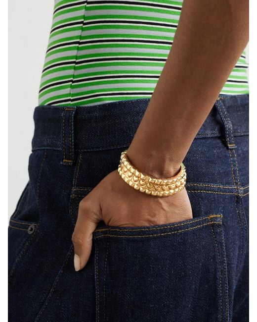 Roxanne Assoulin Metallic The Puffy Heart Stud Set Of Three-Tone Bracelets